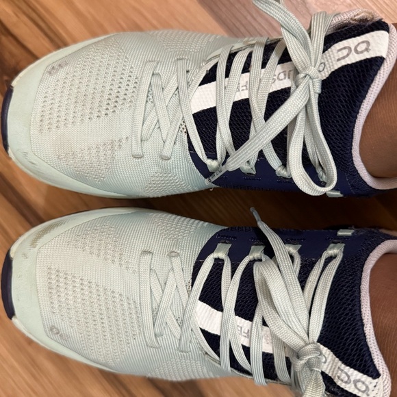 On Running Mint and Navy Athletic Shoes - Picture 1 of 6